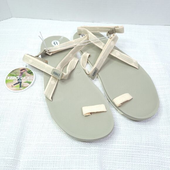 Xero Size 11 Sandals Veracruz Open Toe Barefoot Minimalist Recovery Hiking Cream - Picture 1 of 6